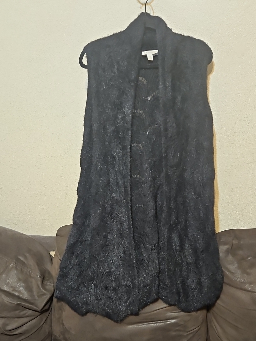 Cato Black Faux Fur Sleeveless Vest